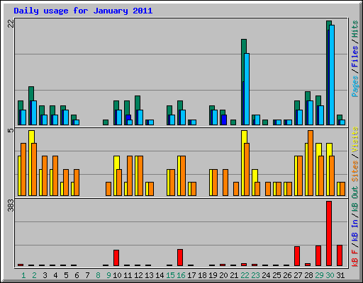 Daily usage for January 2011