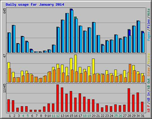 Daily usage for January 2014