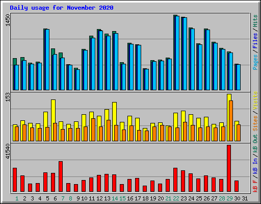 Daily usage for November 2020
