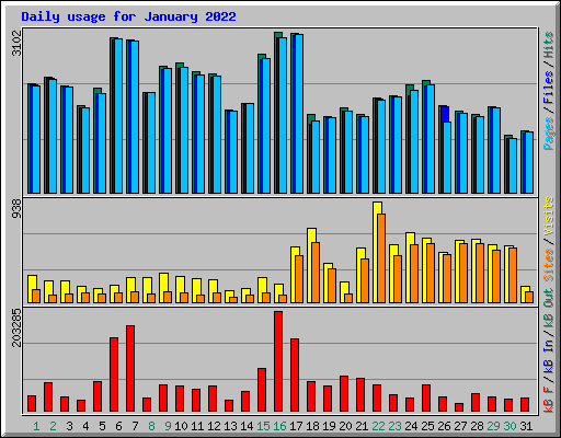 Daily usage for January 2022
