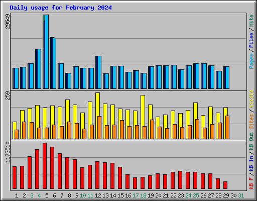 Daily usage for February 2024