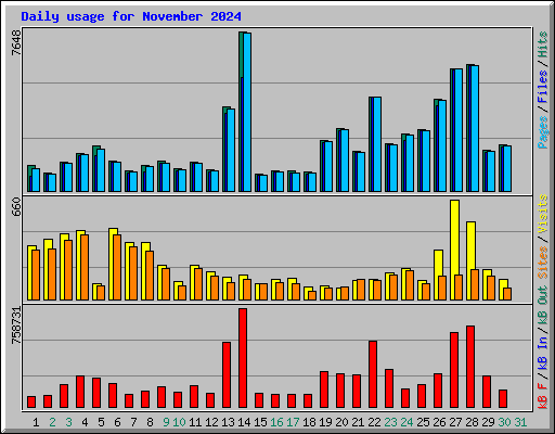 Daily usage for November 2024