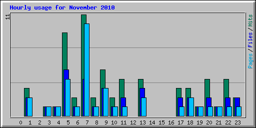 Hourly usage for November 2010