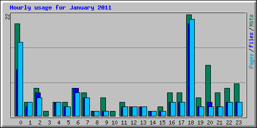 Hourly usage for January 2011
