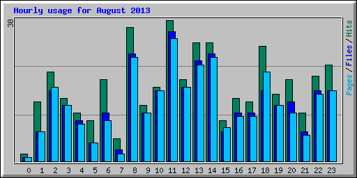 Hourly usage for August 2013