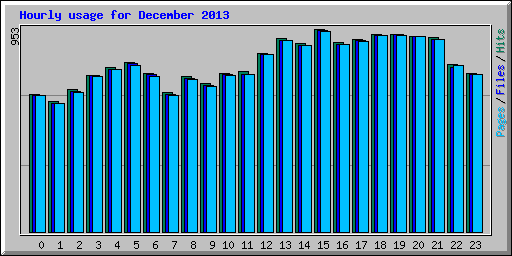 Hourly usage for December 2013