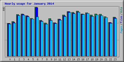Hourly usage for January 2014