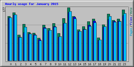 Hourly usage for January 2015