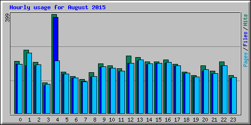Hourly usage for August 2015