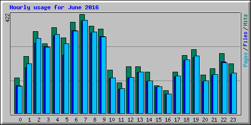 Hourly usage for June 2016
