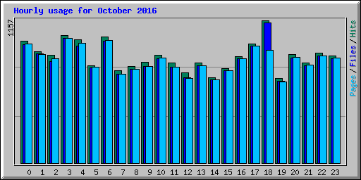 Hourly usage for October 2016