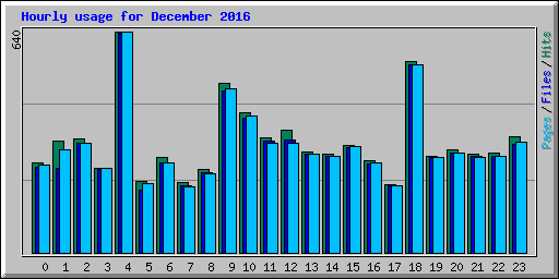 Hourly usage for December 2016