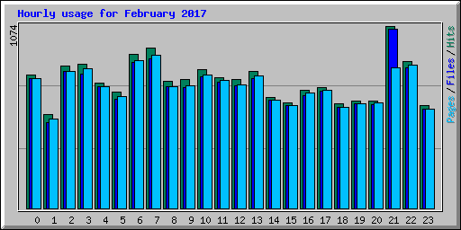 Hourly usage for February 2017