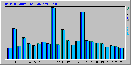 Hourly usage for January 2018