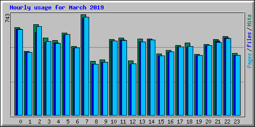 Hourly usage for March 2019