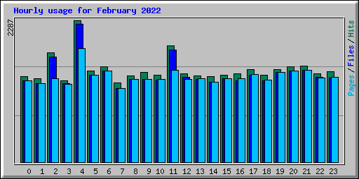 Hourly usage for February 2022
