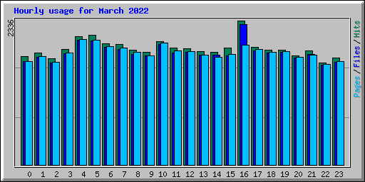 Hourly usage for March 2022